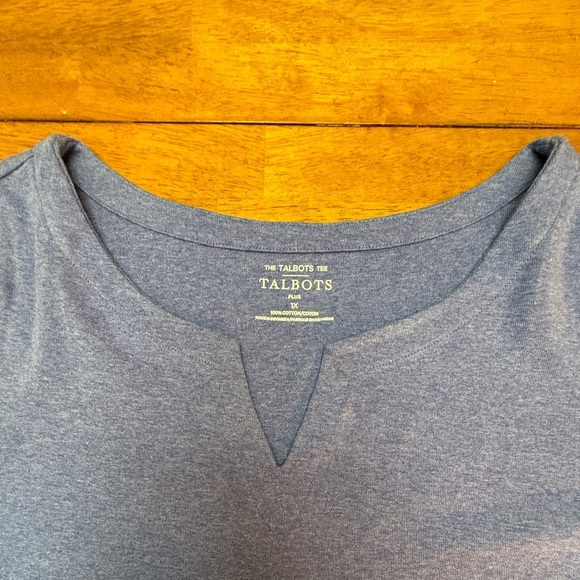 Talbots Heather Blue Short Sleeve Tee 1X - Picture 4 of 4